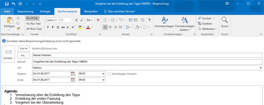 Besprechungsanfrage