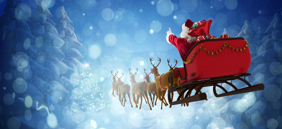 Der Weihnachtsmann und das kleine, blaue Paket