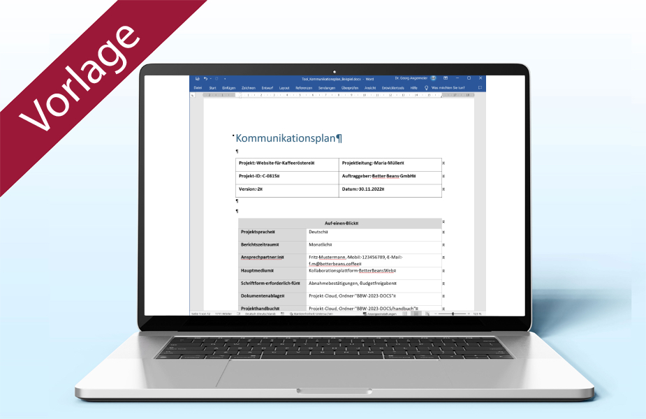 Kommunikationsplan für Projekte Kommunikationsplan für Projekte