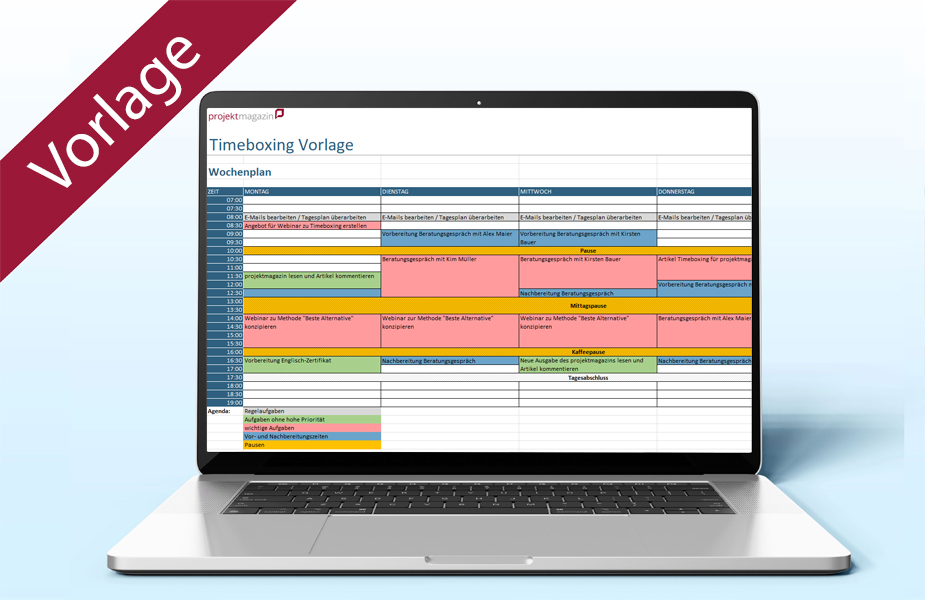Timeboxing | Vorlage Excel Timeboxing | Vorlage Excel