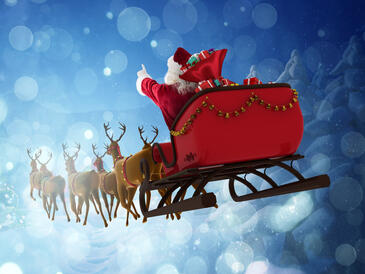 Der Weihnachtsmann und das kleine, blaue Paket