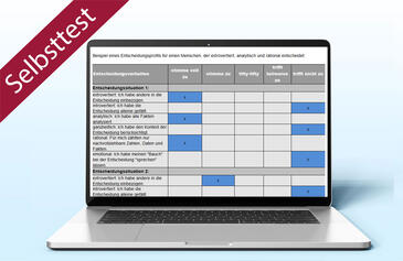 Entscheidungstypanalyse | Selbsttest Excel